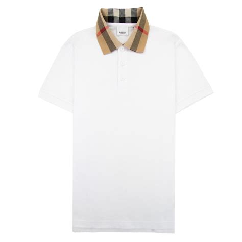 polo burberry femme blanc|check collar polo shirt Burberry.